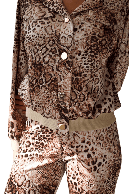 CONJUNTO DE PANTALÓN DE TERCIOPELO CON ESTAMPADO ANIMAL