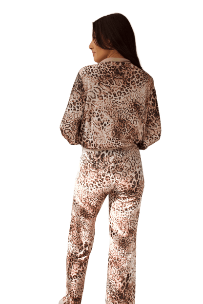 CONJUNTO DE PANTALÓN DE TERCIOPELO CON ESTAMPADO ANIMAL
