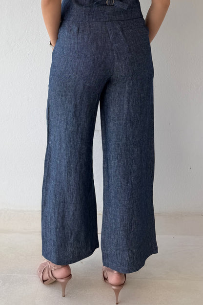 Midnight Tailored Wide-Leg Trouser