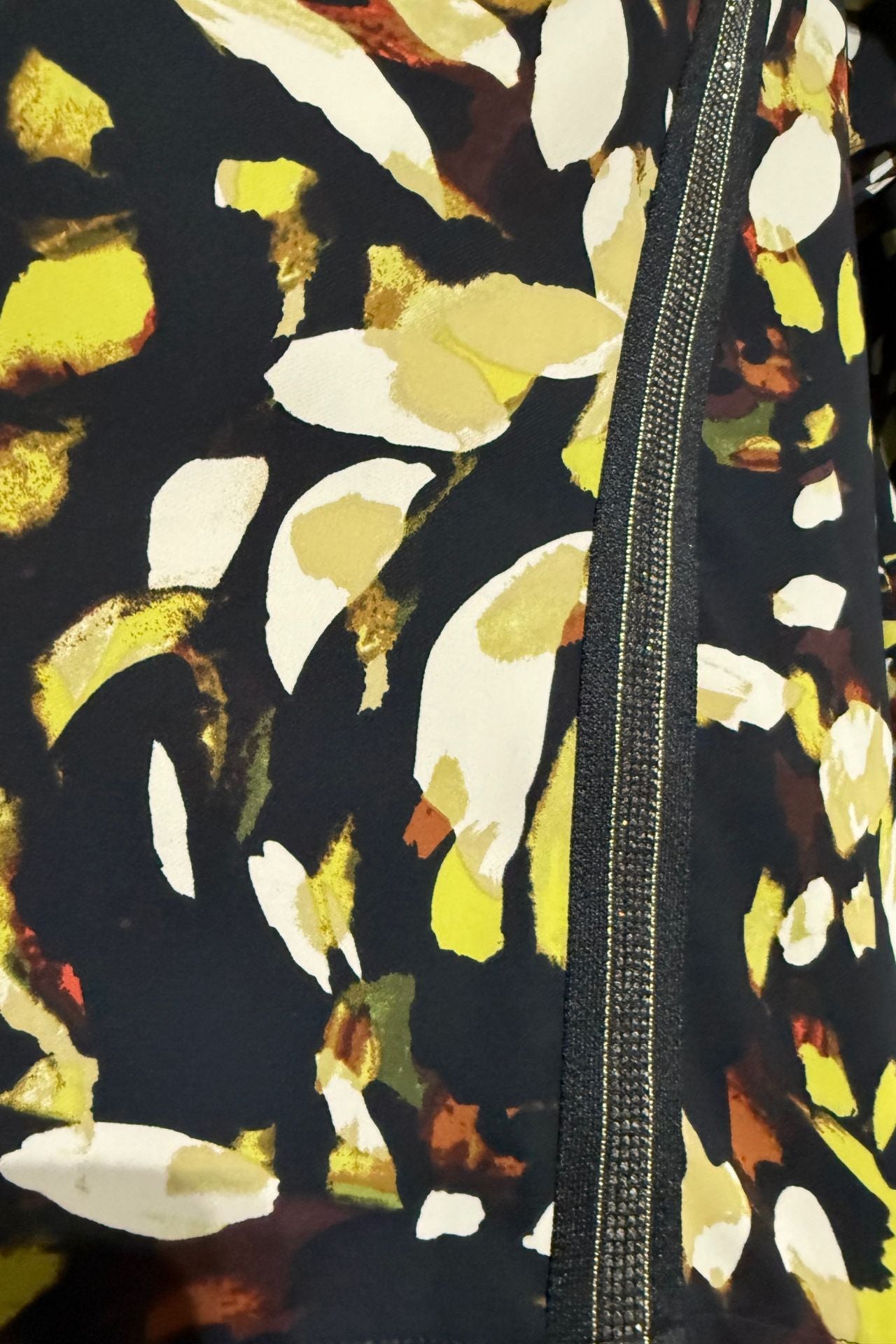 Close-up of the fabric and trim details.