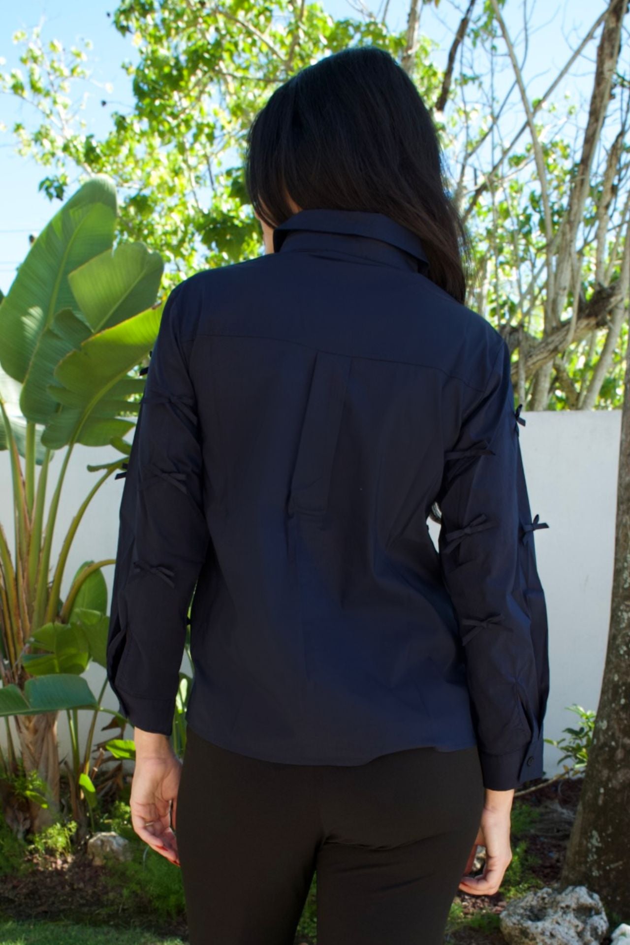 navy-satin-bow-applique-blouse-elegance-boutique